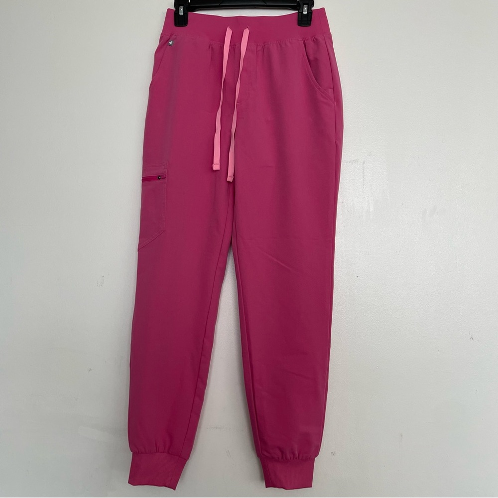 Women’s FIGS High Waisted Zamora Jogger Scrub Pants F*ing Pink 5724 Size Small